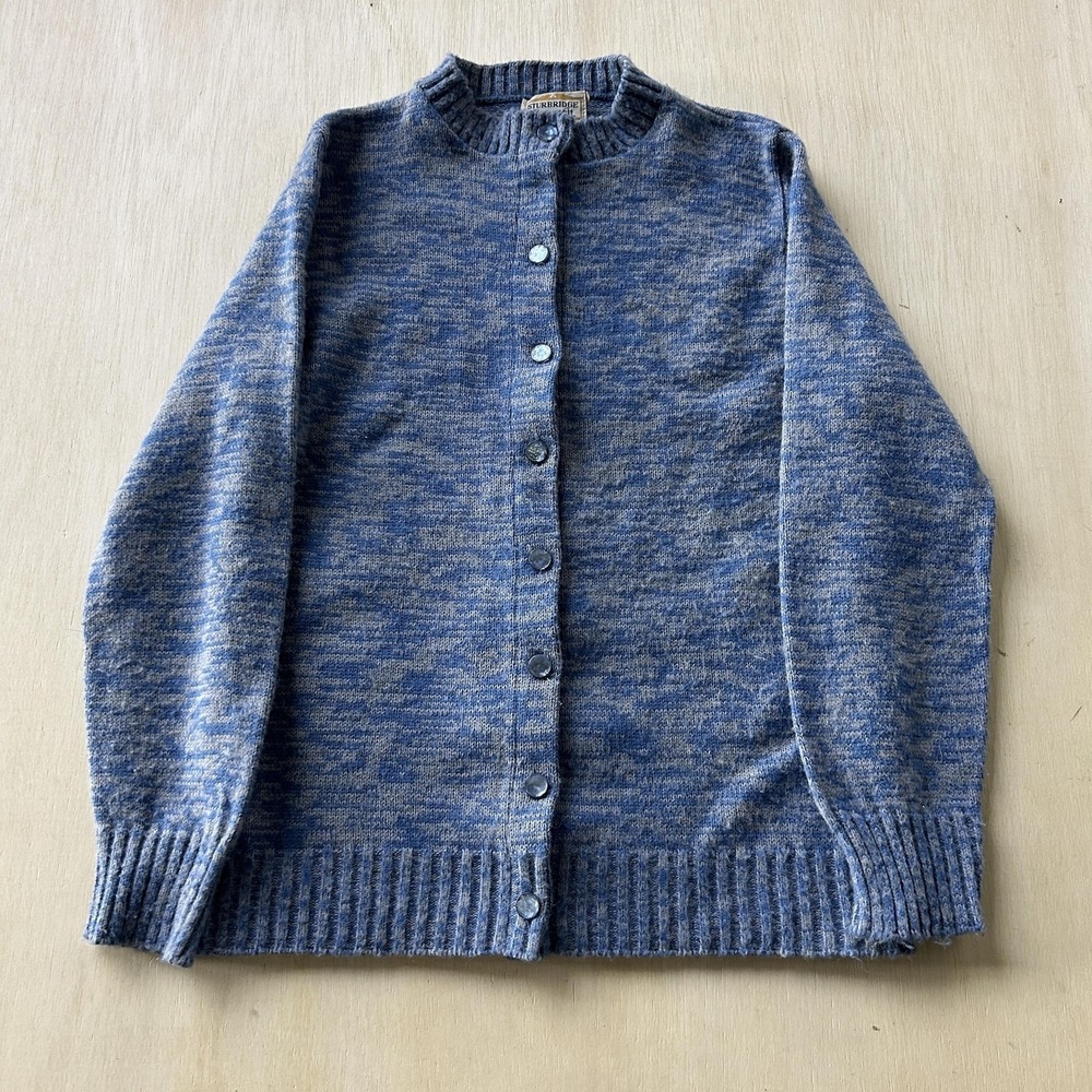 Vintage Sturbridge By Roosevelt Cardigan Sweater Womens Small Blue Button Knit